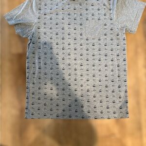 Steel & Jelly London Men’s T-Shirt Large | Gray Nautical Sailboat & Fish Print